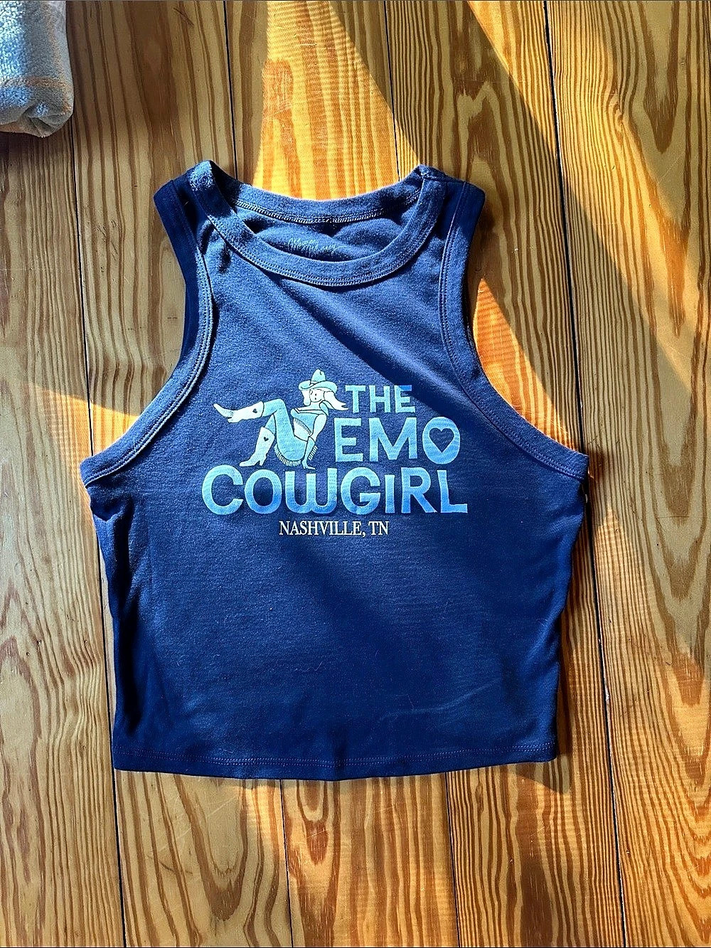 Megan Moroney Emo Cowgirl Tank Graphic Blue Tank Top